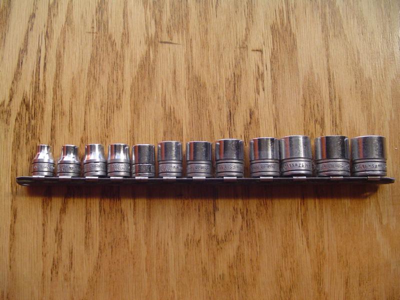 Snap on 12 pc socket set 3/8 drive metric 8mm to 19mm----used--no reserve! 