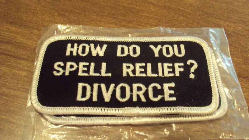 How do you spell relief = divorce moto vest motorcycle biker patch motorcycle ve