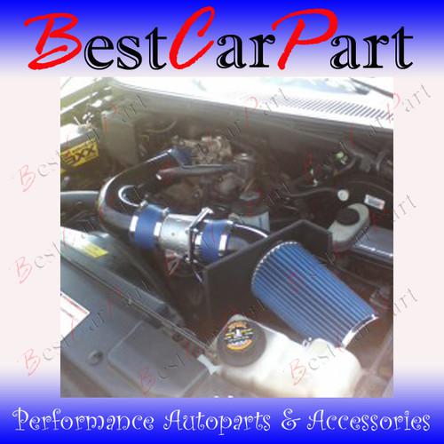 Bcp blue 97-03 f150/expedition 4.6/5.4l v8 heat shield cold air intake + filter