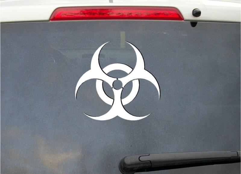 10in biohazard decal sticker zombie wall art back window truck chevy ford white