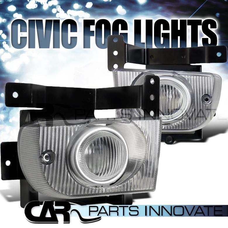 Honda 92-95 civic 4dr sedan clear fog driving lights kit+switch