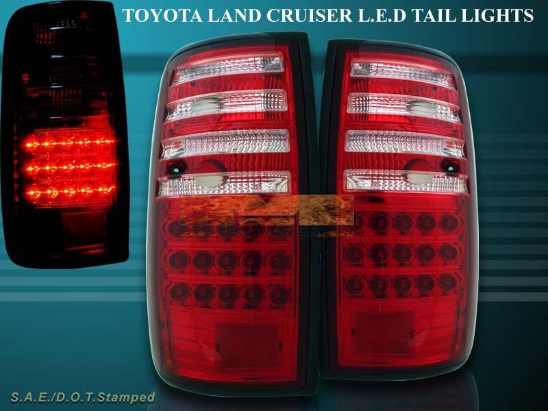 1991-1997 toyota land cruiser fj82 tail lights red / clear led