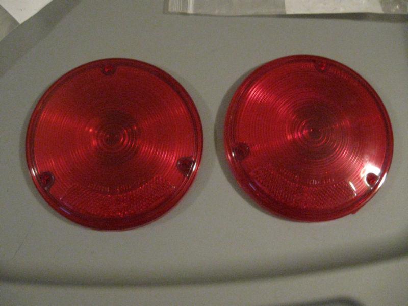 1960-64 chevy truck 10-30 series tail light lenses. pair! new! nos! 5952675  