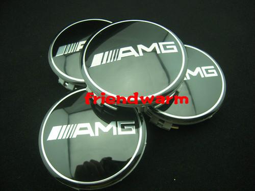 4x mercedes benz amg emblem wheel center caps covers 75mm c e s cl ml sl 75mm