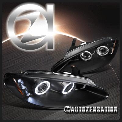 98-04 dodge intrepid black led drl halo projector headlights