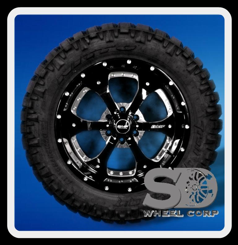 20" bmf novakane death metal rims & 305/55/20 nitto trail grappler wheels tires