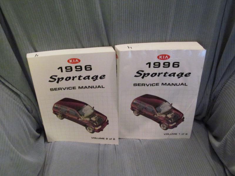 1996 kia sportage service manual guide sc book volume 1 & 2 ase certified