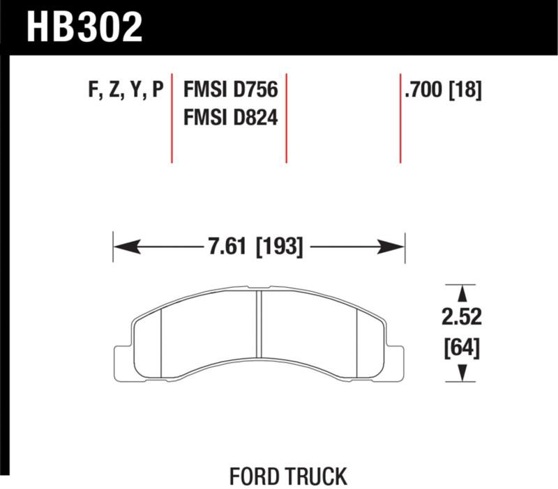 Hawk performance hb302z.700 disc brake pad