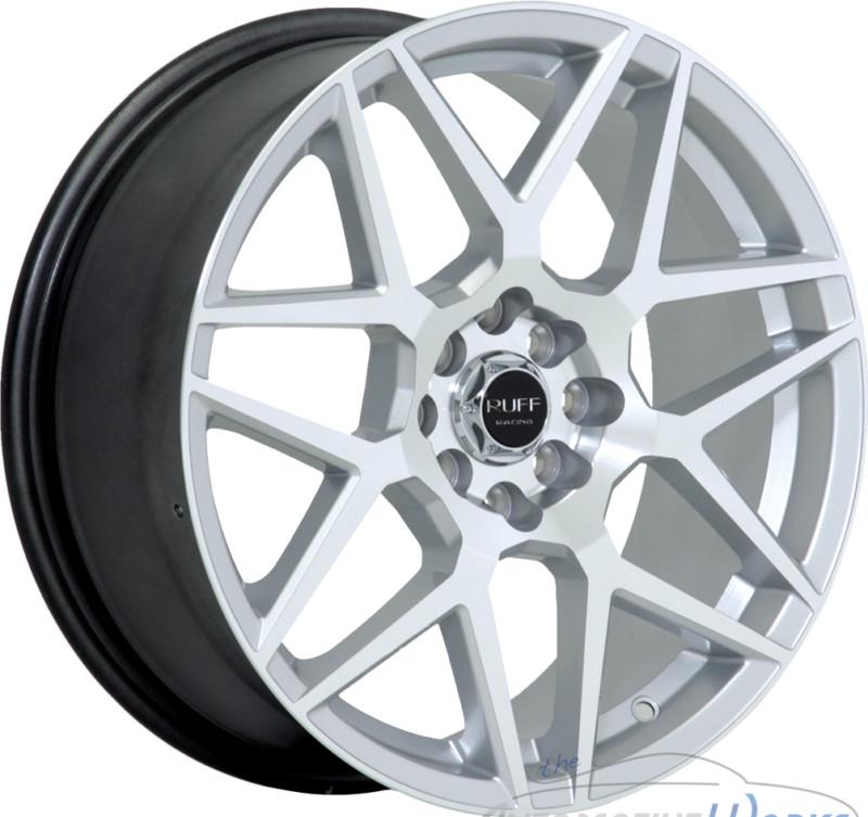 1- 17x7.5 ruff r351 4x100 4x114.3 4x4.5 +40mm silver machined rim wheel inch 17"