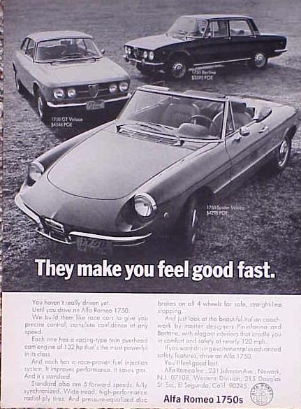 1970 alfa romeo 1750  original old ad  c my store 4more ads  5+= free ship