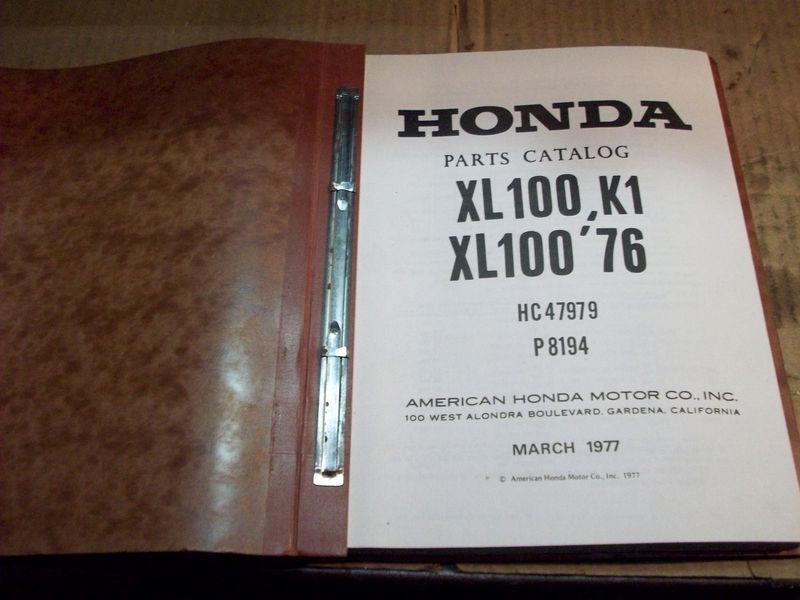 1977 honda xl100 k1 parts catalog oem