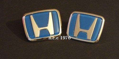 Blue honda badge emblem front & rear jdm