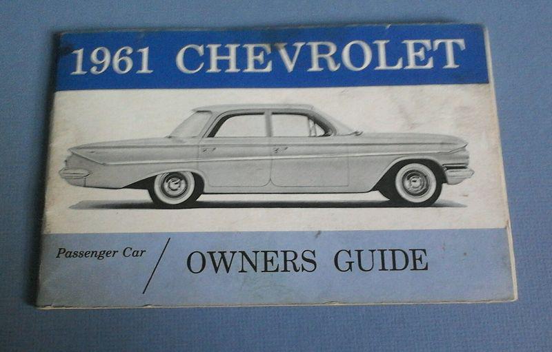 Original vintage 1961 chevrolet owners guide manual