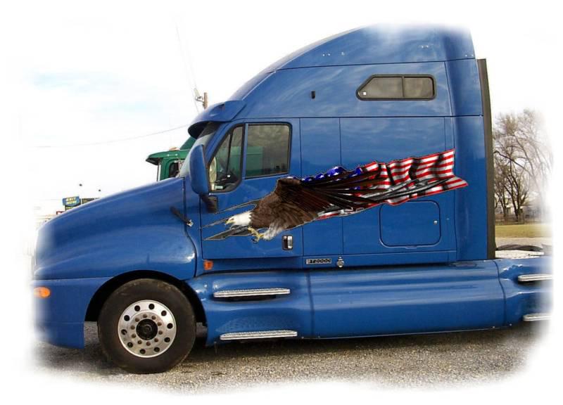 Car truck decals american flag eagle vinyl  vehicle semi graphics 5.5ft & up