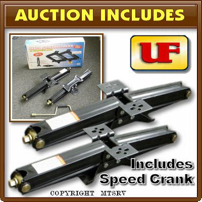 Uf 6500 lb rated - rv trailer camper stabilizer scissor jacks 24" - new -z-