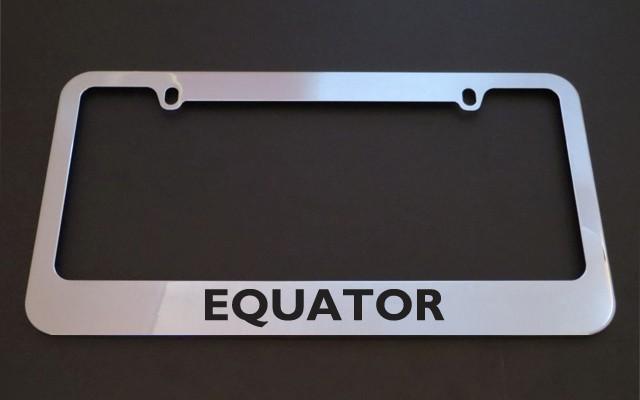 1 brand new suzuki equator chrome metal license plate frames + screw caps