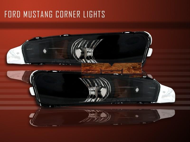 2005 2006 2007 ford mustang corner signal bumper lights black 05 06 07