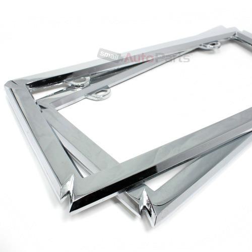 2 chrome cross metal custom license plate tag frames for auto-car-truck-suv