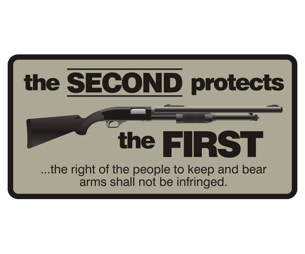 Second protects first decal 5"x2.5" 2nd amendment rights molon labe sticker zu1