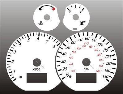 1999-2003 mercury cougar instrument cluster white face gauges 99-03