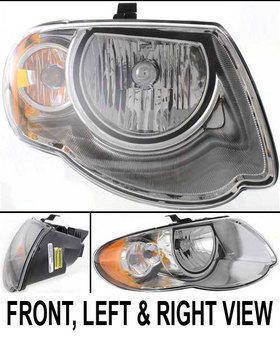 Clear lens new head lamp with bulbs right hand town and country halogen rh side