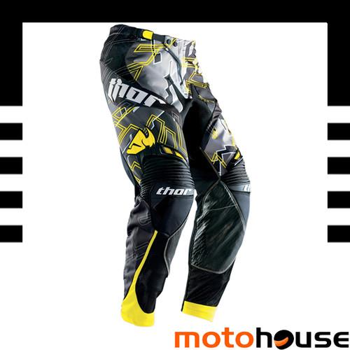 Thor mens core fragment pants mx offroad dirt motocross black yellow 