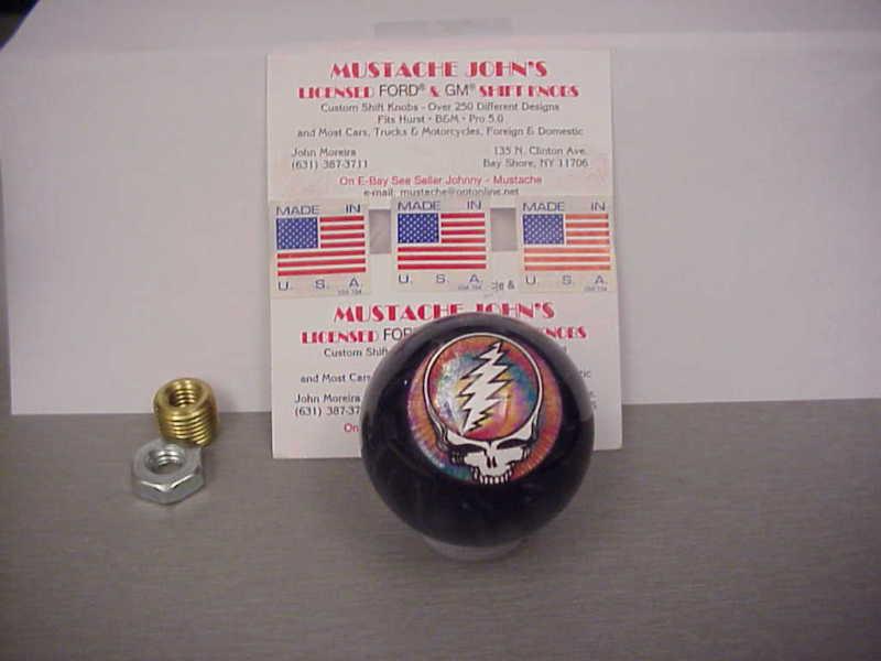 Grateful dead "steal your face" skull  custom shift knob, black pearl