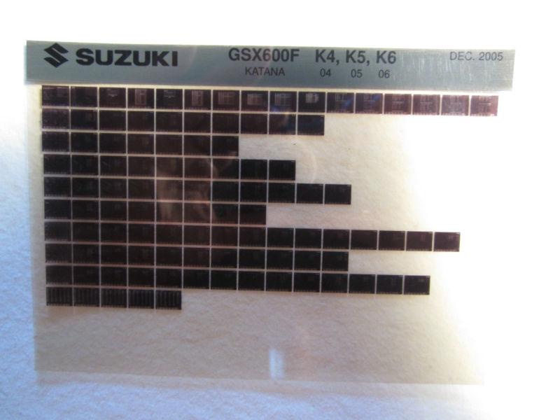 2004-2006 suzuki motorcycle gsx 600f k4 k5 k6 katana microfiche parts catalog 