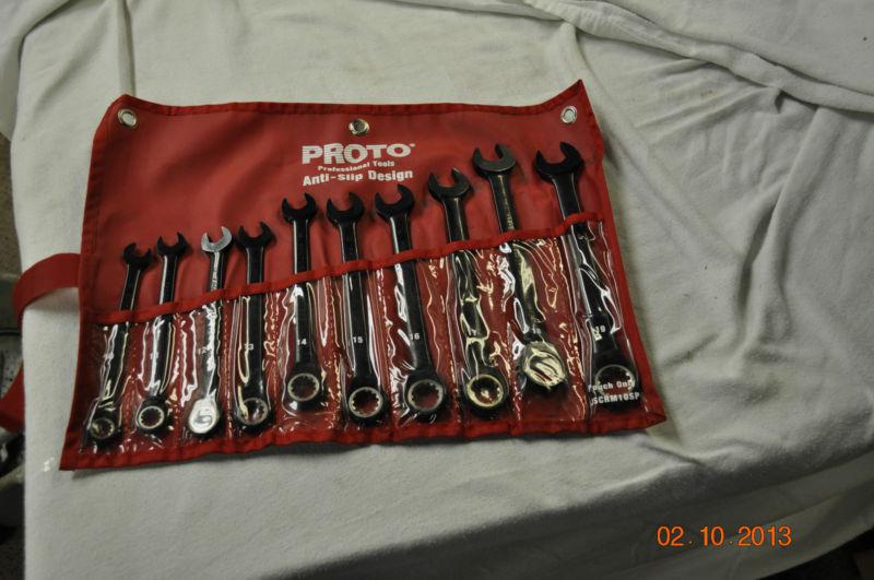 Proto ratcheting combination wrench set  metric  10-19mm  anti-slip excellent