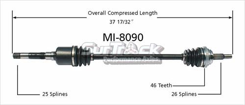 Surtrack perf axles mi-8090 cv half-shaft assembly-new cv axle shaft