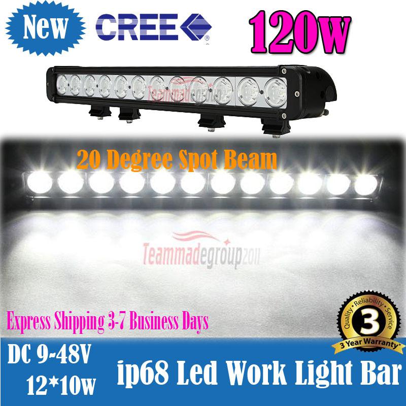 120w 20" cree led spot beam work light bar driving offroad lamp 4wd suv atv ute