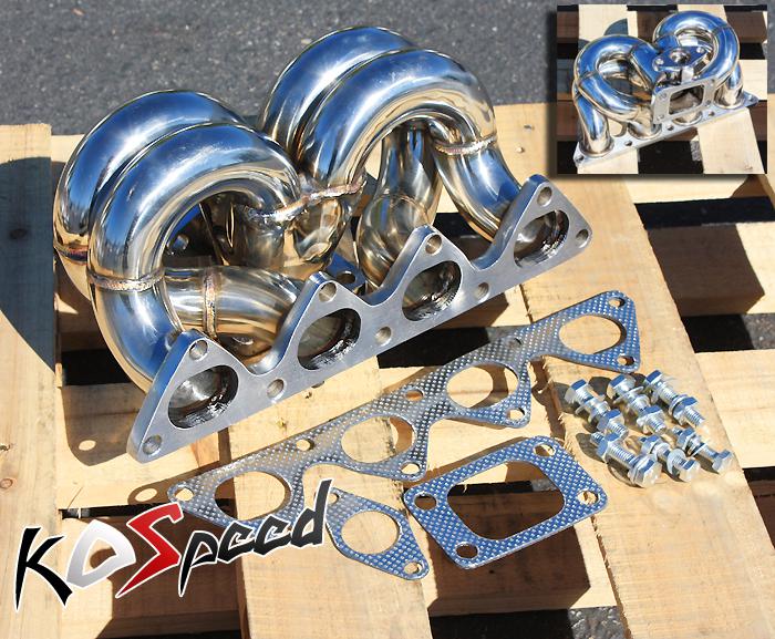 Honda b-series ram horn b18 b16 ramhorn turbo manifold stainless steel t3 flange