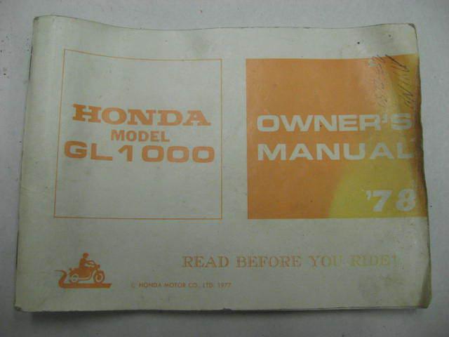 78 honda gl1000 gl 1000 goldwing owners manual