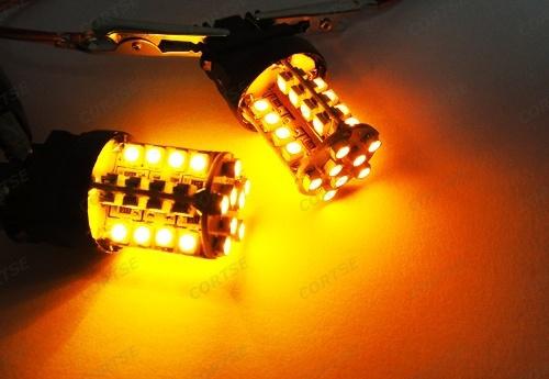 2x amber 3156 3157 40 smd led turn signal blinker light drl bulb lamp 3047 3057