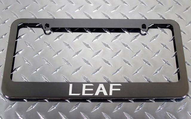 1 brand new nissan leaf gunmetal license plate frame +screw caps