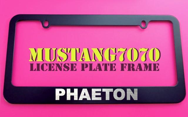 1 brand new volkswagen phaeton black metal license plate frame + screw caps