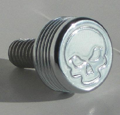 Polished "skull" cap & air cleaner bolt kit for harley twin cam filter cover 