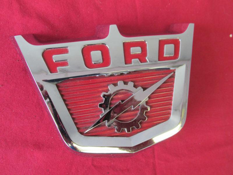 1960 ford truck chrome hood emblem ornament nice nos? 1013