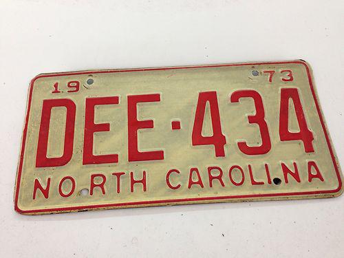 1973 north carolina license plate