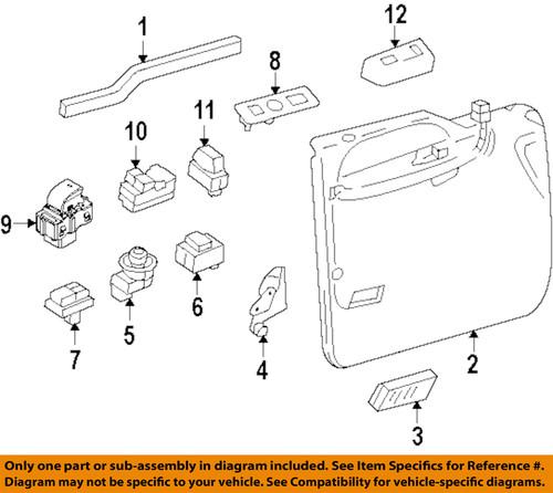 Ford oem 6l2z-14529-baa door component/door window switch panel