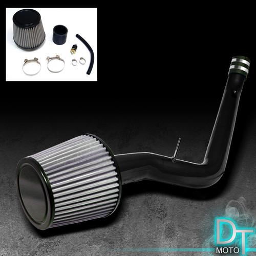 Stainless washable cone filter + cold air intake 96-98 civic ex/hx blk aluminum