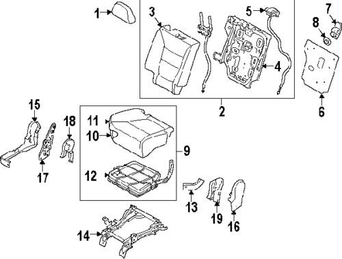 Kia 894101u010 genuine oem factory original seat back frame