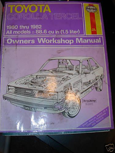 Toyota corolla tercel 80-82 service repair manual guide book automotive car fun