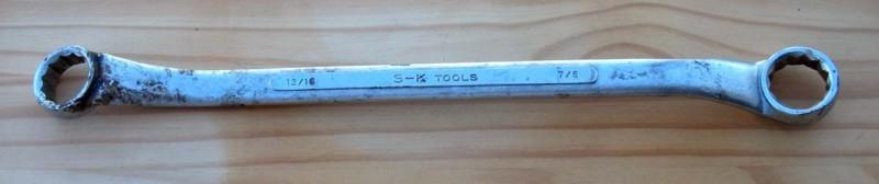 S-k 7/8 - 13/16 offset box end 12 point wrench 13" long b2628  - made in usa