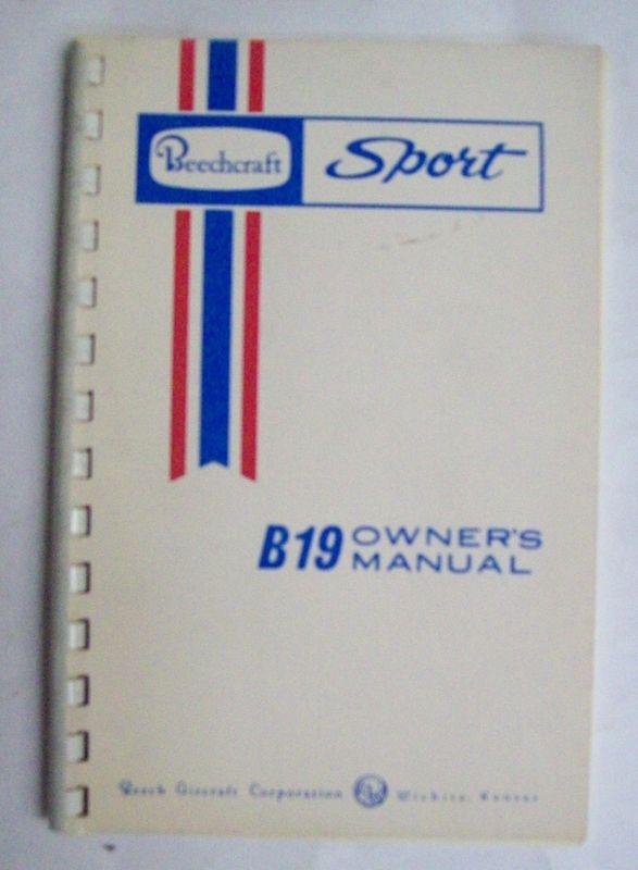 Original beech b19 sport owner's manual