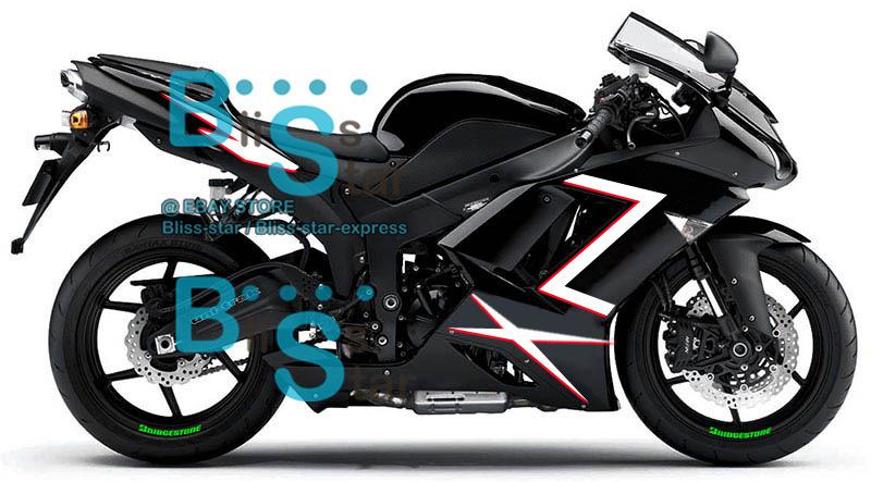 Injection fairing bodywork plastic kit w4 fit kawasaki zx6r 2007-2008 41