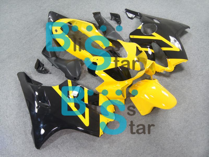 Injection fairing yellow black fit cbr600f4i cbr600 f4i 2004-2007 2005 2006 7 w4