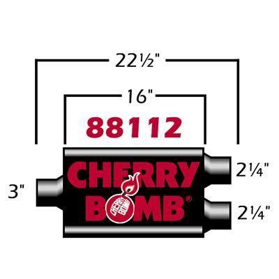 Cherry bomb muffler vortex 3.000" inlet/2.250" dual outlet steel  black