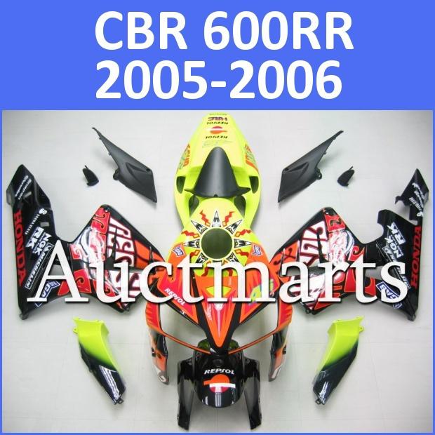 Fit honda 05 06 cbr600rr cbr 600 rr 2005 2006 fairing kit abs plastics b25 d10