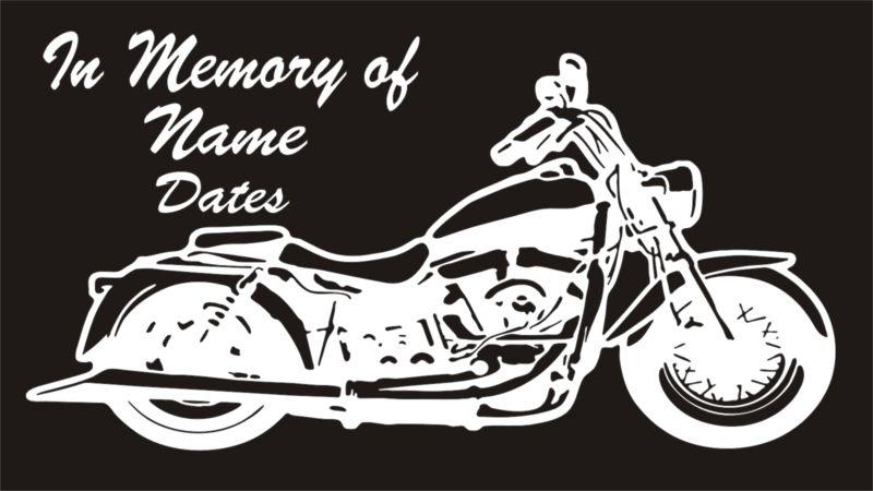 In memory of vinyl decal motorcycle fatboy indian harley  window sticker qty 4